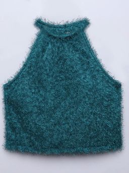 Taffy - Fur Halter Neck Party Top