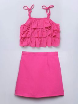 Taffy - Sleeveless Ruffle Detail Crop Top and Matching Skirt (Set of 2)