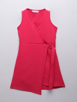Taffy - Solid Sleeveless Wrap Dress