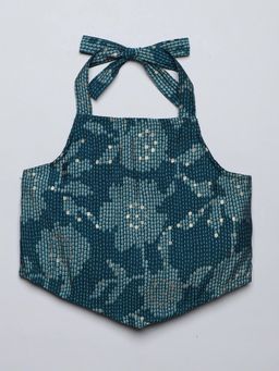 Taffy - Foil Printed Sleeveless Tie Up Crop Top