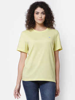 Mode by Red Tape - Women Lemon Round Neck T-shirt