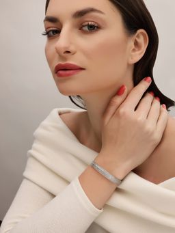 Shaze - Stellarise Silver Plated & Stone Studded Bangle