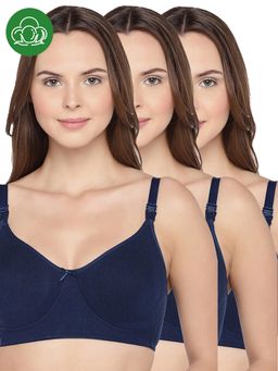 Inner Sense - Multi-Color Organic Cotton Comfortable Solid Maternity Bra (Pack of 3)