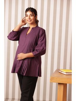 Ikk Kudi By Seerat - Purple Cotton Comfortable Solid Maternity Top