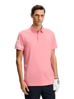 J.Lindeberg - Men's Pink Heath Golf Polo T-Shirt