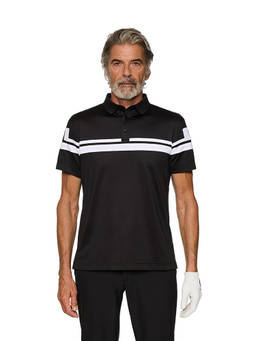 J.Lindeberg - Men's Black Mads Golf Polo T-Shirt