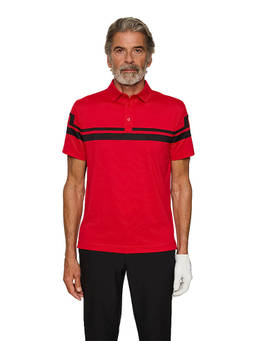 J.Lindeberg - Men's Red Mads Golf Polo T-Shirt