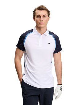 J.Lindeberg - Men's White Bruce Golf Polo T-Shirt