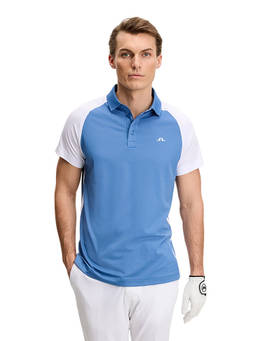 J.Lindeberg - Men's Blue Bruce Golf Polo T-Shirt