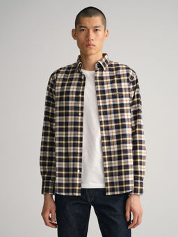 GANT - Men Cream Checked Regular Fit Shirt
