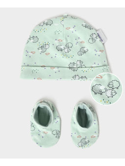 Mi Arcus - Frostyz Knitted Interlock Cap & Booties Light Green (Set of 2)