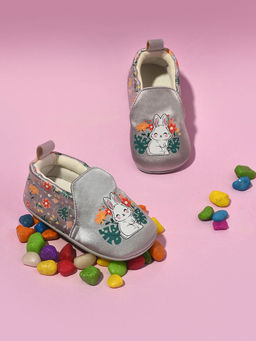 Mi Arcus - Grey Printed Baby Girl Shoes