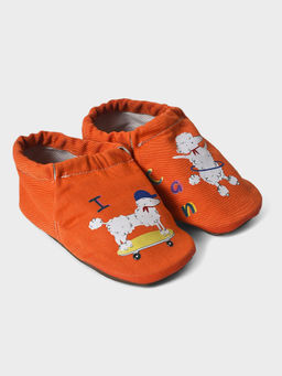 Mi Arcus - Orange Printed Booties For Kids