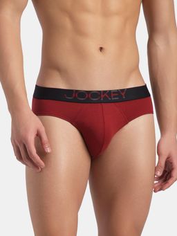 Jockey - US07 Men Super Combed Cotton Elastane Stretch Solid Brief - Sundried Tomato