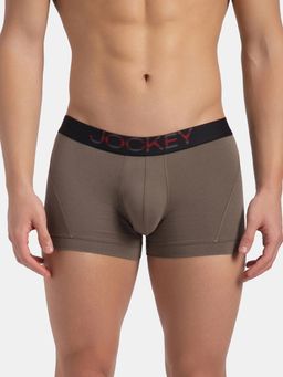 Jockey - US20 Men Super Combed Cotton Elastane Stretch Solid Trunk - Dark Khaki