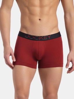 Jockey - US20 Men Super Combed Cotton Elastane Stretch Solid Trunk - Sundried Tomato