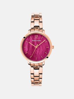 Pierre Lannier - Aura Women Quartz Pink Dial Analog Stainless Steel Watch 055M958