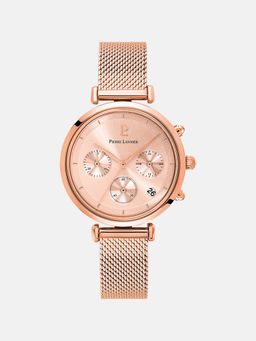 Pierre Lannier - Lutecia Women Quartz Rose Gold Dial Analog Meshl Watch 083J958