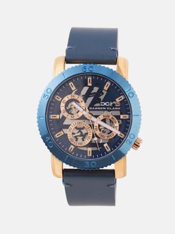 Darren Clark - Men Quartz Blue Dial Multi-Function Leather Watch 1011G-L0305