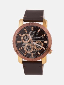 Darren Clark - Men Quartz Brown Dial Multi-Function Leather Watch 1011H-L0306
