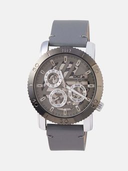 Darren Clark - Men Quartz Grey Dial Multi-Function Leather Watch 1011I-L0115