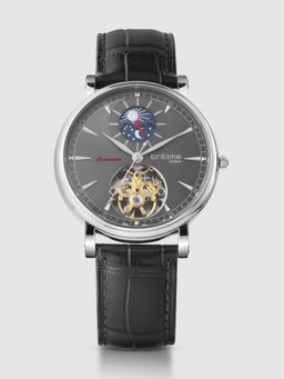 Britime - Jupiter Men Automatic Black Dial Analog Leather Watch 127-L10406