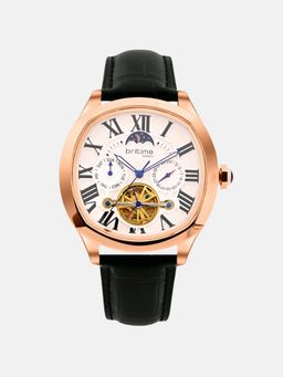 Britime - Men Automatic White Dial Multi-Function Leather Watch 1641-L30306