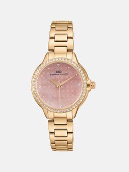 Darren Clark - Women Quartz Pink Dial Analog Metal Watch 2015C-M0307
