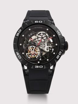 Britime - Crescent Men Automatic Black Dial Analog Silicone Watch 227-P40406