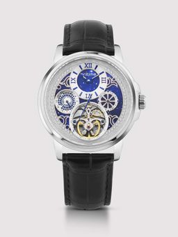 Britime - Aquatica Men Automatic Blue Dial Multi-Function Leather Watch 274-L10506