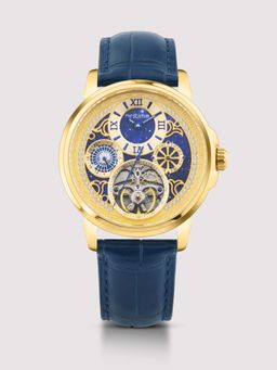 Britime - Aquatica Men Automatic Blue Dial Multi-Function Leather Watch 274-L20507