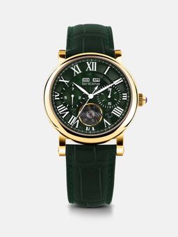 Britime - Motion Men Automatic Green Dial Multi-Function Leather Watch 323-L21412