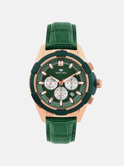Mont Neo - Men Quartz Green Dial Multi-Function Leather Watch 3512M-L31014