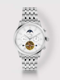 Britime - Spencer Men Automatic White Dial Multi-Function Metal Watch 454-M10301