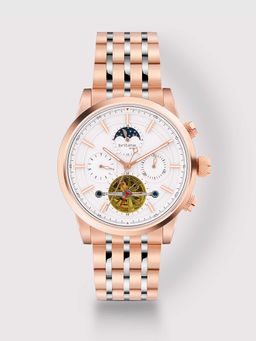 Britime - Spencer Men Automatic White Dial Multi-Function Metal Watch 454-M30303