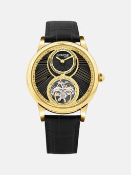 Britime - Men Automatic Black Dial Analog Leather Watch 675-L20406