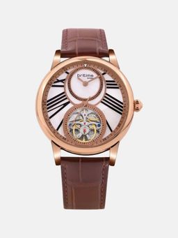 Britime - Men Automatic Silver Dial Analog Leather Watch 675-L30308