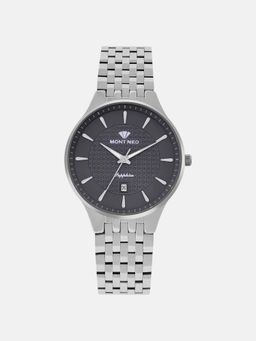 Mont Neo - Men Quartz Black Dial Analog Stainless Steel Watch 8503E-M1105
