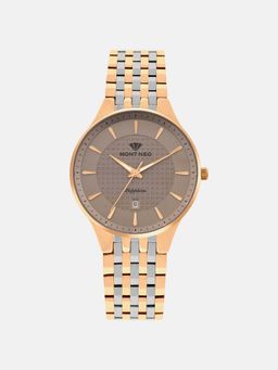 Mont Neo - Men Quartz Brown Dial Analog Stainless Steel Watch 8503E-M1315