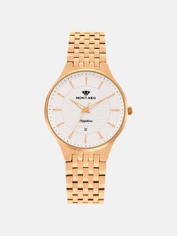 Mont Neo - Men Quartz White Dial Analog Stainless Steel Watch 8503E-M3303