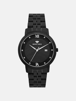 Mont Neo - Men Quartz Black Dial Analog Metal Watch 8504E-M4404