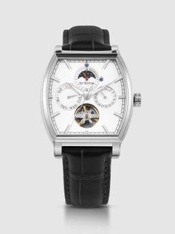 Britime - Galaxy Men Automatic White Dial Multi-Function Leather Watch 985-L10306