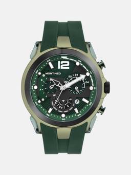 Mont Neo - Men Quartz Green Dial Chronograph Silicone Watch G1059C-P10414