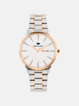 Mont Neo - Men Quartz Silver Dial Analog Metal Watch G8505D-M1303