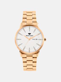 Mont Neo - Men Quartz White Dial Analog Metal Watch G8505D-M3303