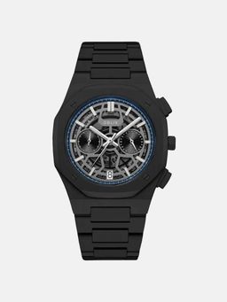Oblik - Men Quartz Black Dial Analog Stainless Steel Geome Sport Stealth Watch