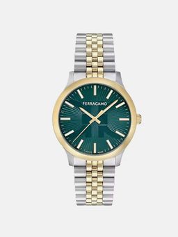 Ferragamo - Men Quartz Green Dial Analog Steel Watch Sftv00225