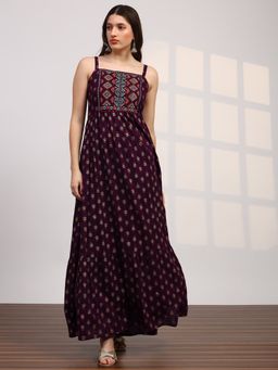 Globus - Wine Sleeveless Floral Dress