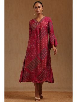 Soch - Pink Full Sleeves Printed Dress