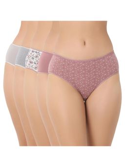 Juliet - 7272 Full Coverage Stretchable Cotton Hipster Premium Panties (Pack of 5)